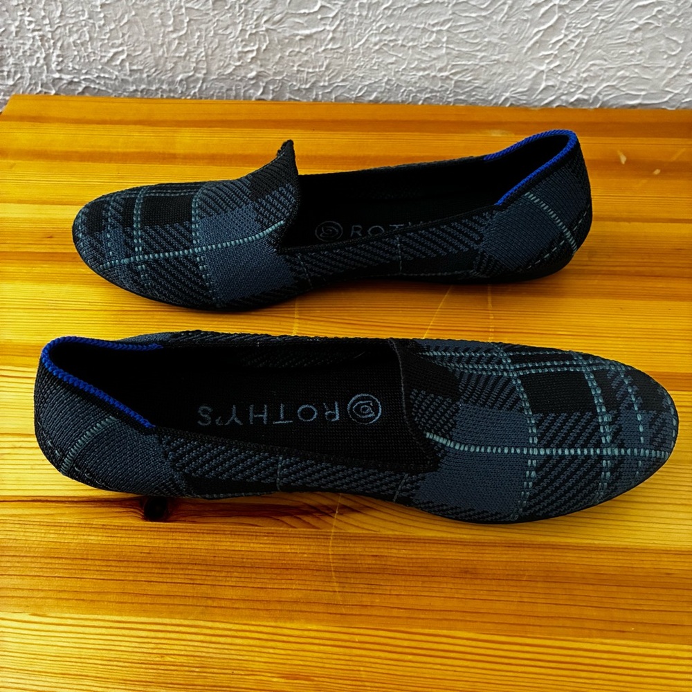 Rothy's The Loafer Pine Plaid Flats Women’s Size 8 - Picture 2 of 9